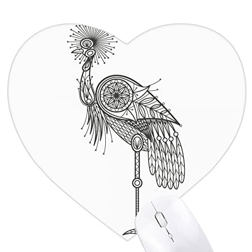 Tapis de souris coeur belle plume oiseau courageux anti-dérapant pour ordinateur