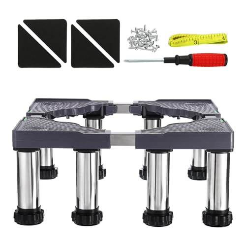 YOKIVE Mini Fridge Stand, Adjustable Base Tray Riser for Refrigerator Washer Dryer AC Water Cooler, 8 Strong Feet, 7.5"-8.6" Height