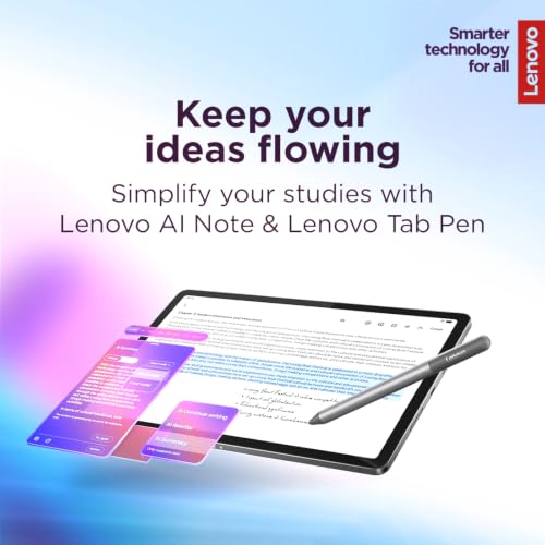 Image of Lenovo 11 inch 2.5K Tablet for Students, 90Hz IPS Touchscreen, MediaTek Dimensity, 4GB RAM, 256GB (UFS+SD) Storage, Android 15, Dolby Atmos Speakers, Up to 12Hr Battery, Included Stylus Pen & Folio Case