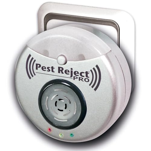 Pest Reject Pro (Original), Répulsif ultrasonique d'insectes, éloigne Les moustiques, Les rongeurs, Les Insectes et Les cafards, Appareil électronique répulsif, Couverture de 300m2.