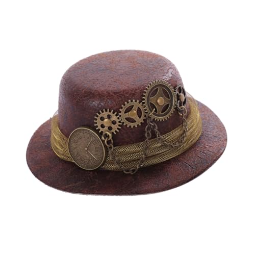 Sombrero steampunk en formato de diadema vintage con engranajes oscuros 5