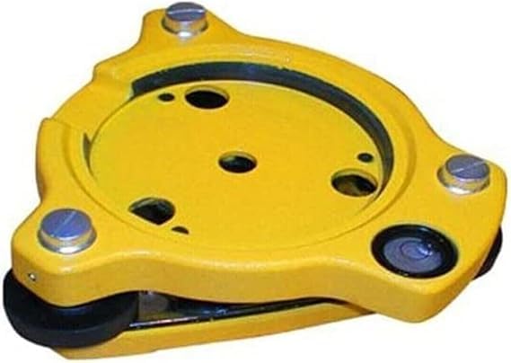 Aluminum Survey Construction Tribrach, Heavy-Duty Hydraulic Cylinder Clamp, Yellow