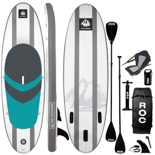 Image of Roc Inflatable Stand Up Paddle Board with Premium SUP Paddle Board Accessories, Wide Stable Design, Non-Slip Comfort Deck for Youth & Adults