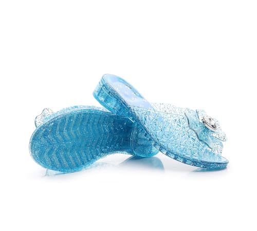 Image of Jelly Sandals for Girls Dress Slide Princess Frozen Inspired Elsa Flats Dance Party Cosplay Snow Queen Birthday Clear Slippers Summer Little Girls, Toddler Slip On
