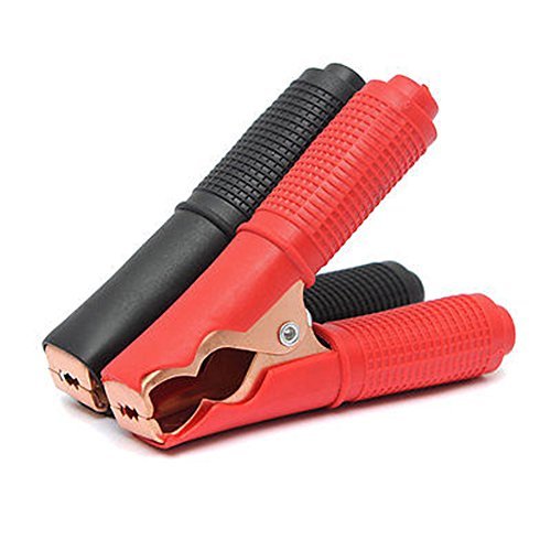 Ebilun 2pc Metall Auto Batterie Clip 90mm 100A Krokodil Alligator Test Klemme schwarz/rot Cover