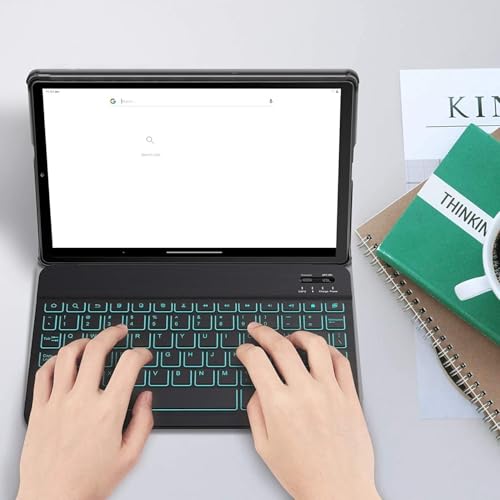 Image of ProElite Keyboard case Cover for Samsung Galaxy Tab A11 Plus 11 inch 2025, Magnetic Detachable Wireless Bluetooth Keyboard Case with S Pen Holder Built-in 7-Colors Backlit, Black