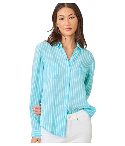 Amazon.com: Lilly Pulitzer Womens Sea View Button Down Capri Blue