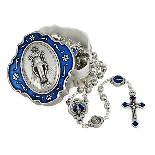 Catholic Rosary Beads with Metal Gift Box