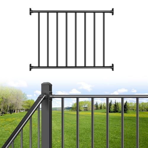 SunCrafts 38 in H x 4 ft Black Steel Deck Railing Kit
