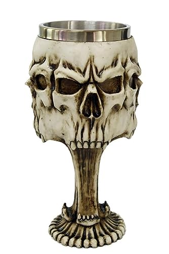 Skulls face Wine Goblet with stainless steel inner