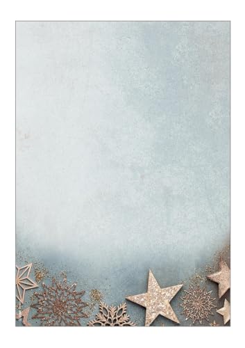 SIGEL DP430 Christmas Motif Papers "Glamorous Christmas" - Blue, Kupfer - 90 GSM - A4-100 Sheets