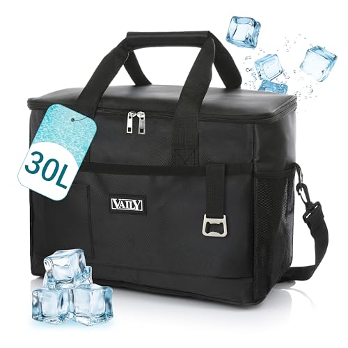 Vaily Borsa termica pieghevole da 30 l, per auto, spiaggia e viaggi, grande borsa frigo per pranzo, picnic e campeggio