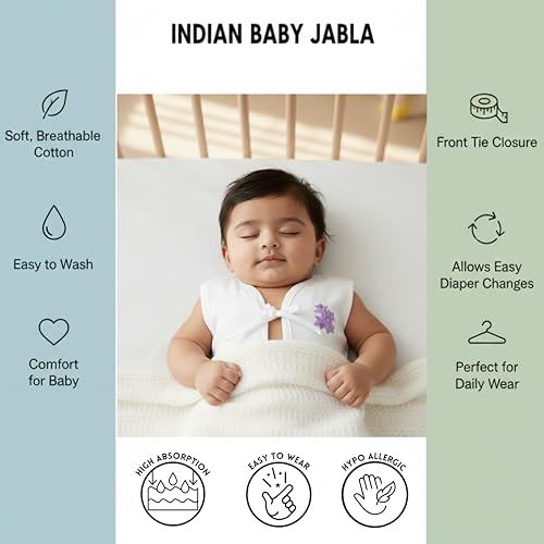 Image of 6 Piece Pure Cotton Unisex Newborn Tank Top - Soft, Skin-Friendly, Breathable, Regular Fit Baby Vest /Jabla (White)