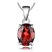 JewelryPalac Oval 2.5ct Natürlicher roter Granat Birthstone Solitaire Anhänger 925 Sterling Silber