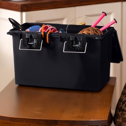 Image of Sheffield XL Ammo Box Made in USA, Stackable Lockable Ammo Storage Box | 2 Pack Lockable Storage Box, Water and Dust Resistant Dry Box, Secures Hunting Gear, Gun Accessories, Supplies, and Bullets