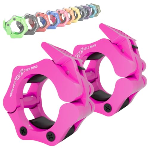 WARM BODY COLD MIND - Reinforced Olympic Barbell Clips - 2 inch / 50mm - Barbell Collars, Weight Clips for Bars, Barbell Clamps for Olympic Bar, Gym Weightlifting Fitness Crossfit