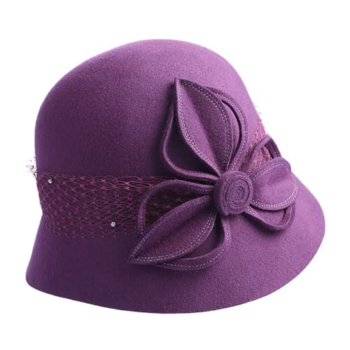 Chapeau automne-hiver chaud romantique dame vent dôme laine bassin femme