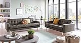 Traumnacht Sofa Laval, 3-Sitzer Couch mit Stoffbezug und Metallfüßen, produziert nach deutschem Qualitätsstandard, hellbraun, 204 x 92 x 65 cm