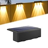 DODOGOD ソーラー 屋外 フェンスライト ガーデンライト LED ソーラー 表札灯 表示灯 玄関灯 門柱灯ソーラー式 取付簡単 庭 階段 通路 バックヤード 玄関等に適用 (3つの光/暖かい白, 1個セット)