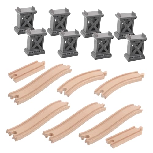 Circuit de train en bois et rails courbes ascendants pour le salon