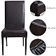 Qubjus Esstisch Stuhl Abdeckungen, solide Pu Leder wasserdicht ölfest Stretch Esstisch Stuhl Protector Cover Slipcover (Kaffee, 6 Pack)