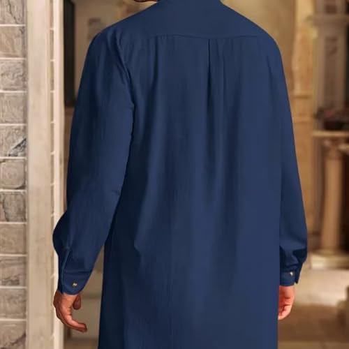Abayas de Dubáis masculinas con caída elegante de Oriente Medio 5