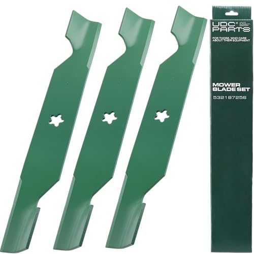 UDC Parts 532187256 Mower Blades Replacement for Z254 Husqvarna 54 inch RZ5426 YTH26V54 LGT2654 MZ54S RZ5424 YTH2454 187256 532 18 72-56 Craftsman Poulan / 3 Pack High Lift