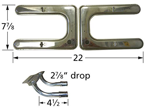 Music City Metals 19202-79202 Stainless Steel Burner Replacement for Select Fiesta Gas Grill Models