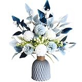 Design élégant : améliorez votre décor avec la combinaison sophistiquée d'hortensias bleus et blancs, idéal pour ajouter une touche de classe et de style à un mariage, un salon ou un bureau
