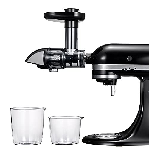 Juicer Attachment for KitchenAid Stand Mixers, Masticating Juicer Attachment, Slow Juicer Attachment for Kitchenaid Mixers, Easy to Clean with Brush, Enjoy Healthy Juice, Classic Black
