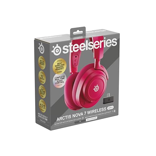 SteelSeries Casque sans fil Arctis Nova 7 multi-plateforme Gen2 -Contrôle des applications en temps réel - 50H+ -Haut-parleurs magnétiques en néodyme -Mixable 2,4GHz/Bluetooth -PC,PS5,Switch1/2,Mobile