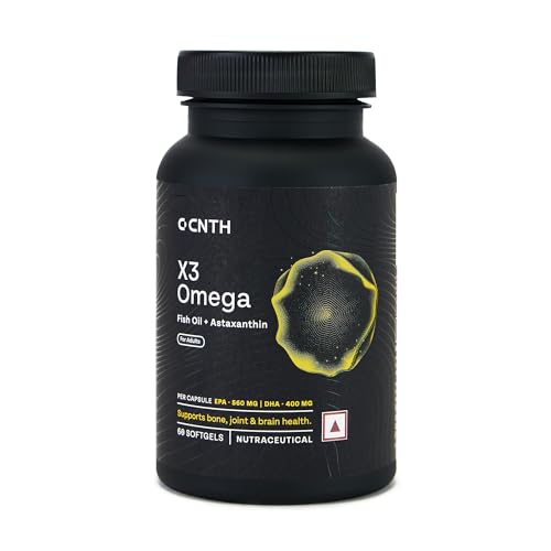 Image of CNTH X3 Omega | EPA 560 mg - DHA 400 mg - Astaxanthin 2 mg | High-Strength Marine Omega 3 Softgels |Joint, Skin & Cognitive Support | 60 Softgels (2 Month Supply)