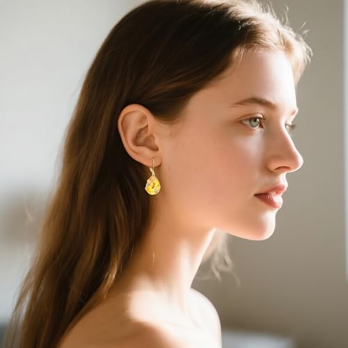 Image of LUHE Bee Earrings for Women 925 Sterling Silver Bumble Earrings with Honeycomb Honeybee Jewelry Dangle Gifts for Women