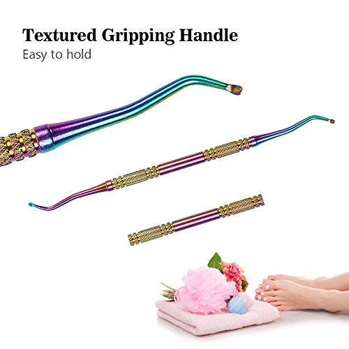 Andoer Levantador de unha encravada dupla face para tratamento de unhas grossas Ferramenta de pedicu