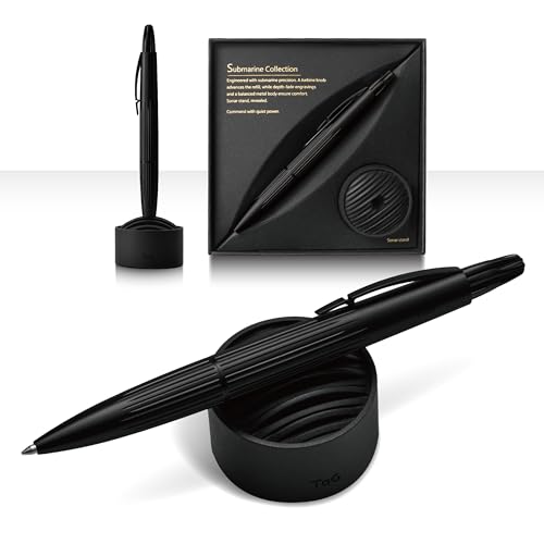 TAG Submarine Luxury Ballpoint Pen with Sonar Stand Turbine Twist Desk Pen Shadow Black Aerospace Aluminum Writing Instrument Schmidt Refill Fancy Executive Gift Pen