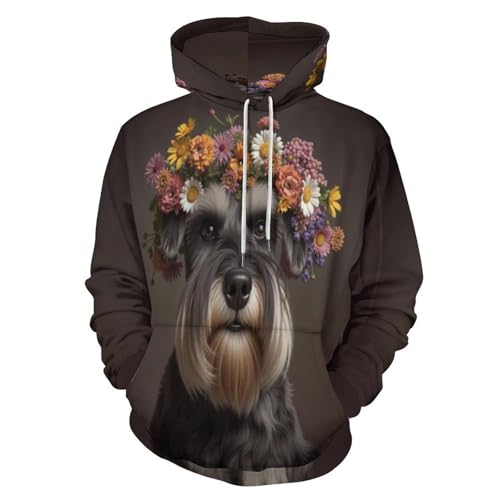 Sweat capuche homme Schnauzer avec poche kangourou et manches longues
