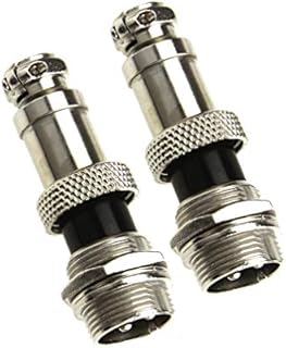2X Aviation Plug Male & Female Wire Panel Metal Connector 16mm 4 Pin