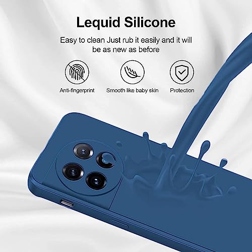 Image of DIZORO Microfiber Candy Compatible for Oneplus 11R 5G Mobile Accessories Trendy Smooth Touch Cushion Liquid Soft Silicone Gel Rubber Phone Cases Non-Slip Full Body Protective Shockproof (New Blue.)