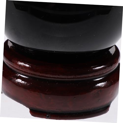 Sphère naturelle en obsidienne noire de qualité supérieure avec support
