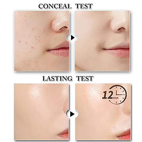 2 Colors Matte Full Coverage Foundation Makeup 30Ml With Mushroom Head, Waterproof Matte Oil Control Concealer Cream Full Coverage Foundation Liquid Makeup For Women (102 Nude & 103 Warm Peach) #TOP4