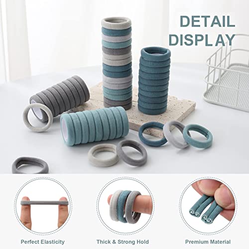 Image of Bessrung 100PCS Cool Color Seamless Elastic Hair Ties No Damage for Women