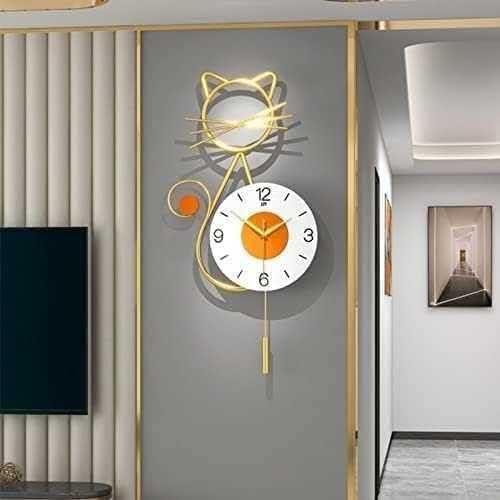 Horloge Murale Pendule Moderne Horloge Murale Silencieuse Mode pour Salon Bureau Cuisine Art Horloge Décorative en Métal pour Chambre à Coucher Élégant Accessoire de Décoration Maison