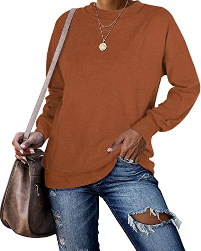 PLMOKEN Plus Size Sweatshirts for Women Casual Long Sleeve Round Neck Shirts Tunic Tops for Leggings M-4XL2
