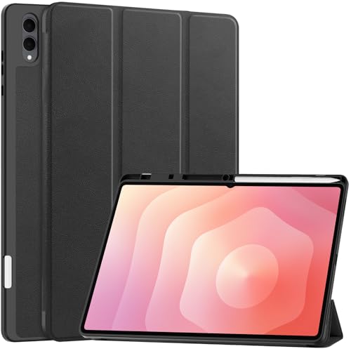 YRH for Samsung Galaxy Tab S11 Ultra 14.6 inch Case 2025 with Pen Holder Auto Sleep Wake Protective Soft TPU Tablet Cover 14.6 (Black)