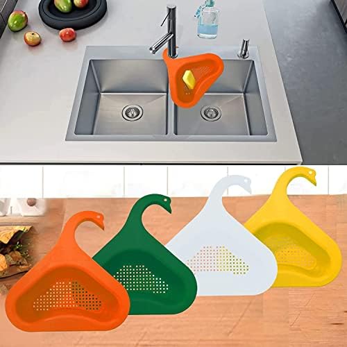 DDecora Drain Basket Sink Kitchen Triangle Sink Filter, Corner Kitchen Sink Strainer Basket -Multicolor (Pack of 1)