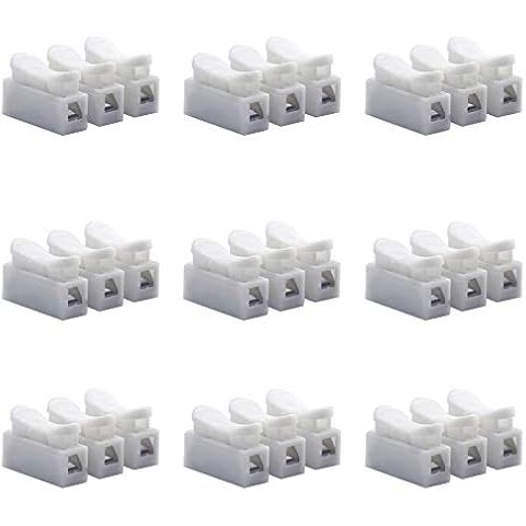 Yosawo 39 Pieces 3P Spring Wire Connectors,Electrical Cable Clamp Terminal Block Connector, LED Strip Light Wire connectors(CH3) Cover