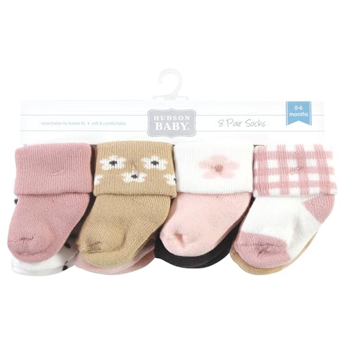 Image of Hudson Baby Baby 8-pack Cotton Rich Newborn and Terry Socks