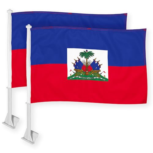 G128 Haiti Haitian Bunting Banner | Flag 8.2 x 5.5 Inch, Full String 33 Feet | Printed 150D Polyester, Decorations For Bar, School, Festival Events Celebration 7
