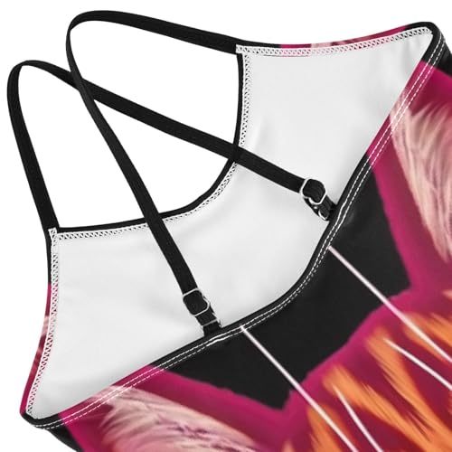 Girls Swimming Suits 3-10 Y Beach Bathing Suit, Cat Looking Camera Eyed Funny4