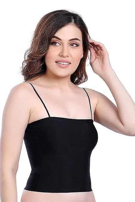 Women's Sexy Inner Shirts Strap Crop Tops Wirefree Brassiere Fashion Camisole Seamless Long-Green-image-11
